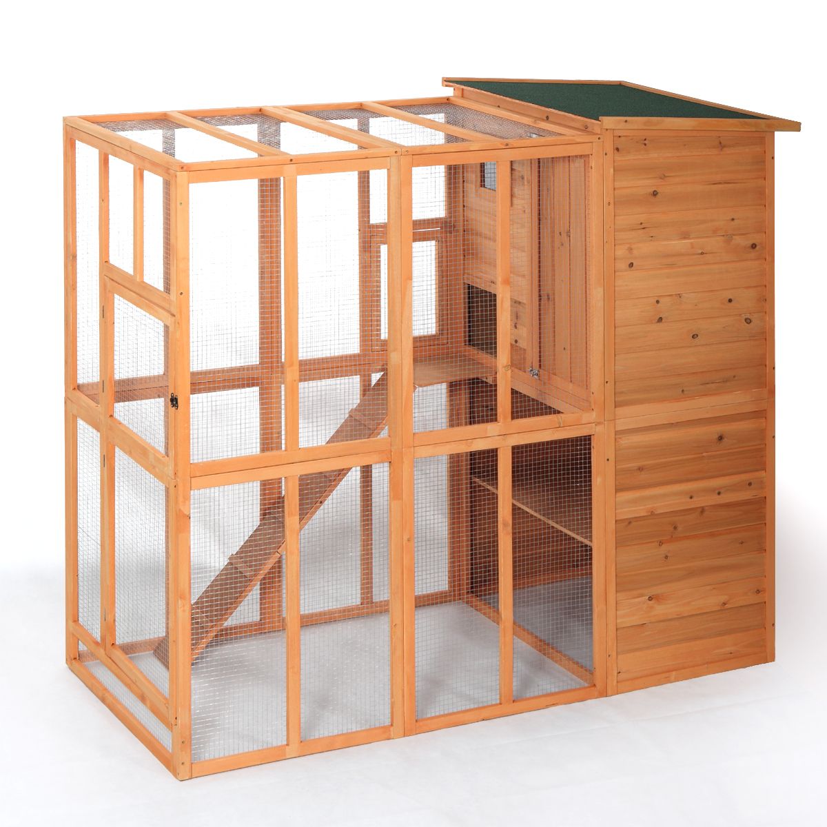 WOODEN CAT HOUSE SHELTER CAGE