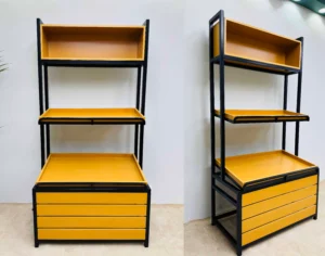 Wooden and Metal Display Rack for Bakery